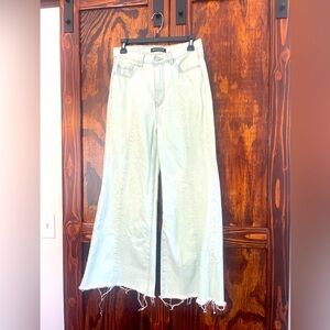 Neon blonde siren wide leg jeans